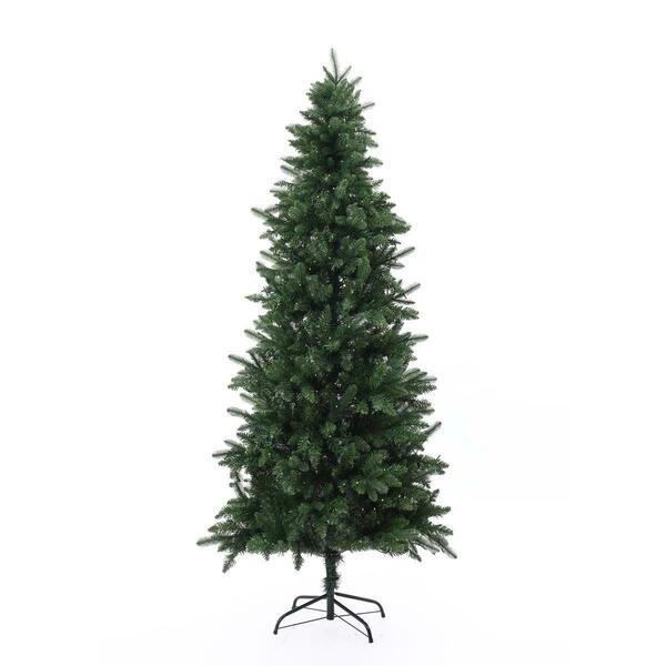 Utensilio 7 ft. Pre-Lit LED Artificial Slim Pine Christmas Tree UT3268859